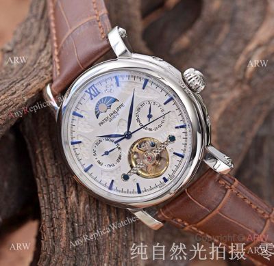 Copy Patek Philippe Grand Complications Moonphase Watch SS White Dial
